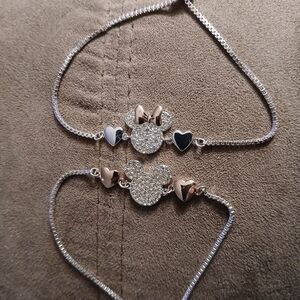 Disney Mickey and Minnie mouse adjustable bracelet set
